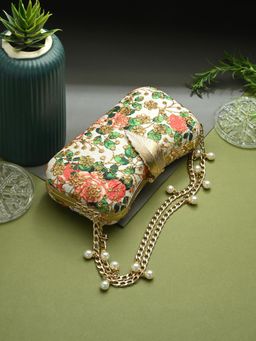 Toobacraft - Women Beautiful Bling Embellished Sequined Multi-Color Clutch with Detachable Strap