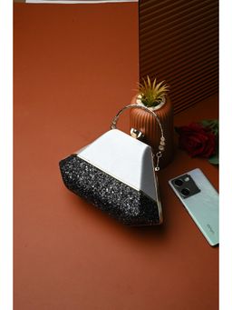 Toobacraft - Women Beautiful Bling Embellished Sequined Black Clutch with Detachable Strap