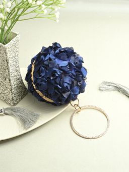 Toobacraft - Women Beautiful Bling Textured Blue Clutch with Detachable Strap