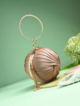 Toobacraft - Women Beautiful Bling Solid Pink Clutch with Detachable Strap