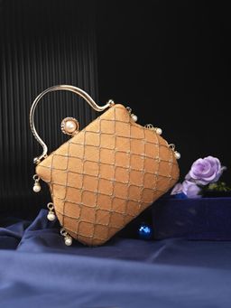 Toobacraft - Women Beautiful Bling Embellished Sequined Gold Clutch with Detachable Strap