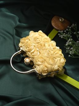 Toobacraft - Women Beautiful Bling Textured Gold Clutch with Detachable Strap