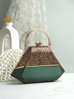 Toobacraft - Women Beautiful Bling Embellished Sequined Multi-Color Clutch with Detachable Strap
