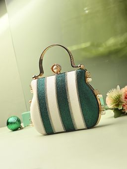 Toobacraft - Women Beautiful Bling Embellished Sequined Multi-Color Clutch with Detachable Strap