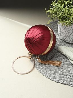 Toobacraft - Women Beautiful Bling Solid Maroon Clutch with Detachable Strap