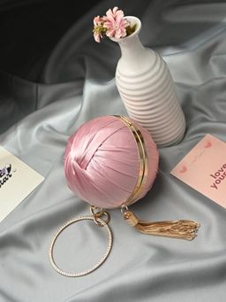 Toobacraft - Women Beautiful Bling Solid Pink Clutch with Detachable Strap