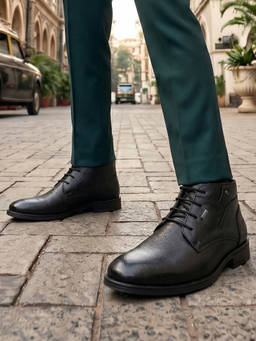 Metro - Black Polished Mens Casual Boots