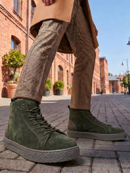Mochi - Green Elevated Mens Casual Boots
