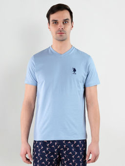 U.S. POLO ASSN. - V-neck Embroidered Logo I638 Lounge T-shirt
