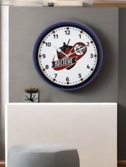 At Home by Nilkamal - 83 Believe Batsman Wall Clock -Blue