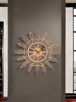 At Home by Nilkamal - Sunbeam Wall Clock -Gold