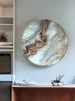 At Home by Nilkamal - Grace Analog Wall Clock -Gold