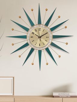 At Home by Nilkamal - Zeus Wall Clock -Sea Green