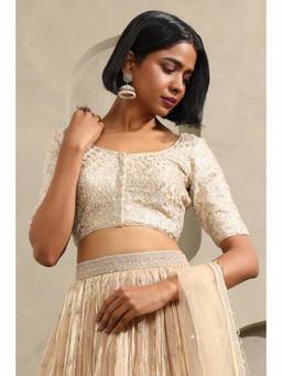 Soch - Women Gold Embroidered Georgette Blouse