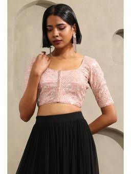 Soch - Women Pink Embroidered Georgette Blouse