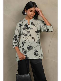 Soch - Women Green Floral Muslin Tunic
