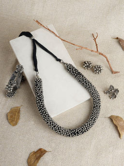 Teejh - Nishada Oxidised Silver Jewellery Set