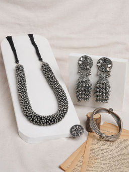 Teejh - Rajgir Oxidised Silver Jewellery Set