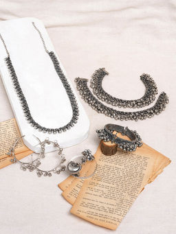 Teejh - Ajanta Oxidised Silver Jewellery Set