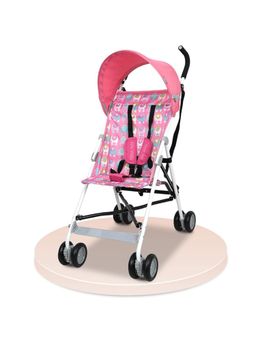 Polka Tots - Pink Light Weight Elephant Print Buggy Stroller