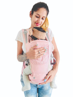 Polka Tots - 6 in 1 Pink Baby Carrier with Detachable Hip Seat