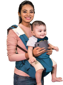 Polka Tots - 6 in 1 Blue Hip Seat Baby Carrier with Airbag Seat
