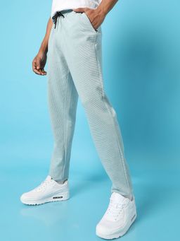 Campus Sutra - Men Solid Light Blue Track Pants