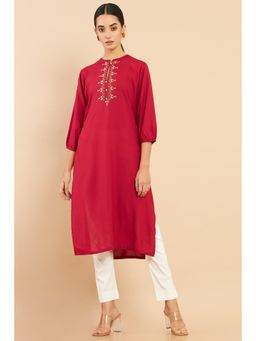 Soch - Women Maroon Kurta