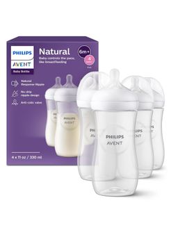 Philips Avent - Natural Plastic Baby Feeding Bottle (Pack of 4)