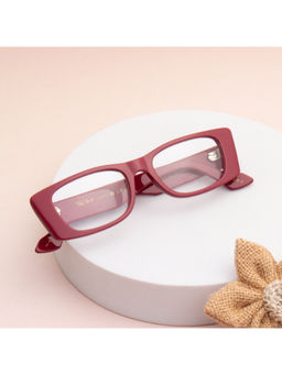 TED SMITH - Red Rectangle Premium Italian Acetate Frame For Unisex (CHOCOEYE 2.0_C5)