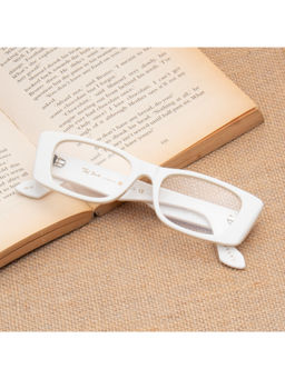 TED SMITH - White Rectangle Premium Italian Acetate Frame For Unisex (CHOCOEYE 2.0_C6)