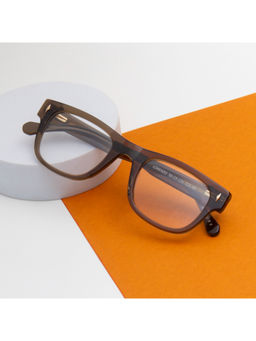 TED SMITH - Brown Square Premium Italian Acetate Frame For Unisex (LORENZO_C3)