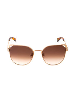 Just Cavalli - Shiny Light Gold Alloy Metal Frame and Brown Sunglasses (Sjc04258594Sg) (58)