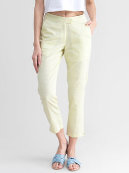 Pink Fort - Tapered Cotton Pants - Yellow