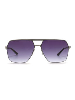 French Connection - Blue Gradient Lens Navigator Sunglass Full Rim Matt Black Frame (60)