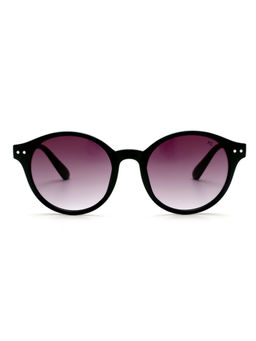 French Connection - Grey Gradient Lens Round Sunglass Full Rim Black Frame (51)