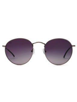 Scott Sunglasses - Smoke Gradient Lens Oval Sunglass Full Rim Silver Frame (51)