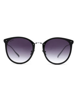 Scott Sunglasses - Gradient Purple Lens Round Sunglass Full Rim Black Silver Frame (51)