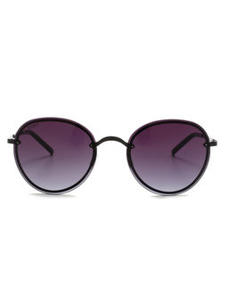 Scott Sunglasses - Gradient Purple Lens Round Sunglass Full Rim Black Frame (56)