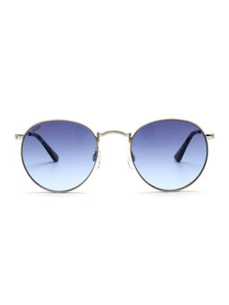 Scott Sunglasses - Blue Gradient Lens Round Sunglass Full Rim Silver Frame (52)