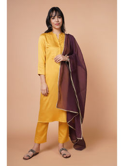 Barara Ethnic - Honey Pleated Kurta with Dupatta (Set of 3)