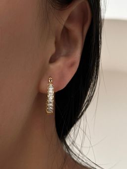 AQUASTREET - Double Sided Zircon 18K Gold Plated Waterproof Anti-Tarnish Hoops