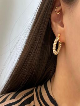 AQUASTREET - Zircon 18K Gold Plated Waterproof Anti-Tarnish Hoops