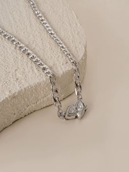AQUASTREET - Tear Drop Zircon Chain 18K Silver Plated Waterproof Anti-Tarnish Necklace