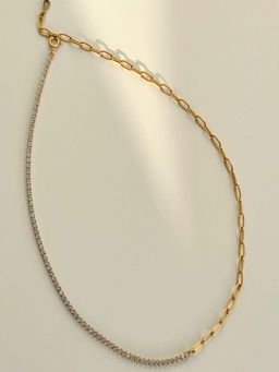 AQUASTREET - Zircon and Chain 18K Gold Plated Waterproof Anti-Tarnish Necklace