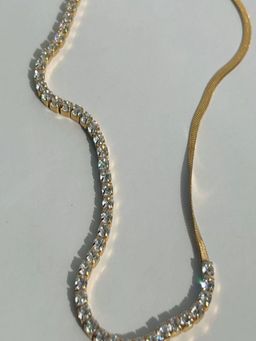 AQUASTREET - Zircon and Chain 18K Gold Plated Waterproof Anti-Tarnish Necklace