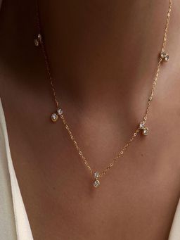 AQUASTREET - Zircon Drops 18K Gold Plated Waterproof Anti-Tarnish Necklace