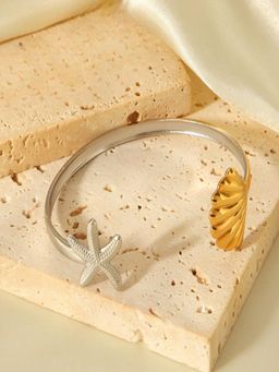 AQUASTREET - Adjustable Starfish Shell 18K Gold Plated Waterproof Anti-Tarnish Cuff Bracelet