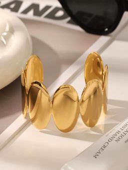 AQUASTREET - Adjustable Oval 18K Gold Plated Waterproof Anti-Tarnish Cuff