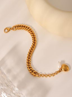 AQUASTREET - Pearl Shell Chain 18K Gold Plated Waterproof Anti-Tarnish Bracelet